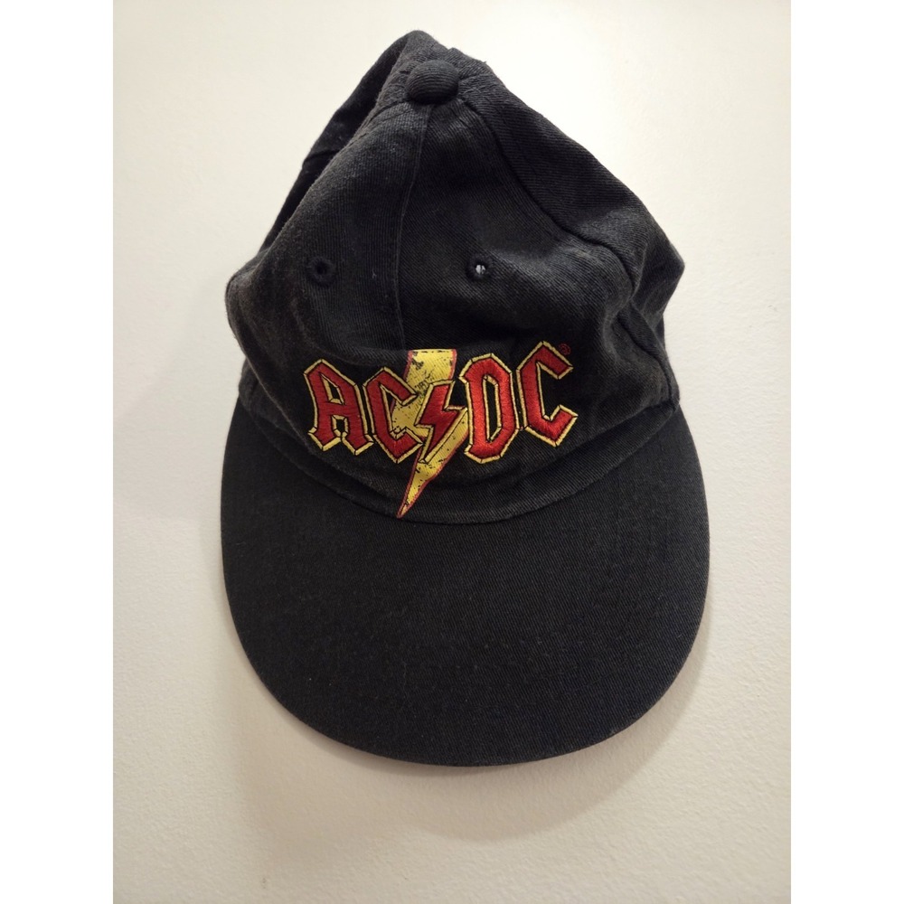 AC / DC Red Logo With Double Lightning Bolt Embroidered Baseball Cap Hat - Picture 1 of 4